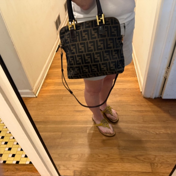 Vintage Fendi FF Zucca Print Canvas Two Way Handbag  (Scarf not included.) - Picture 15 of 15